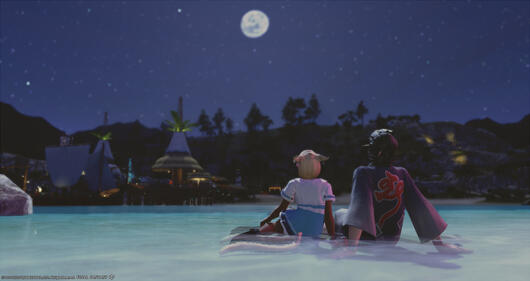 With her partner, Bell.